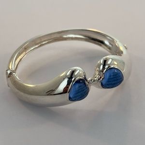 Denimite Collection Sterling Silver Solid Hinged Bangle